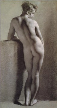 Pierre Paul Prud hon Painting - 後ろから見た立っている女性の裸体 ロマンチックなピエール・ポール・プルード・ホン